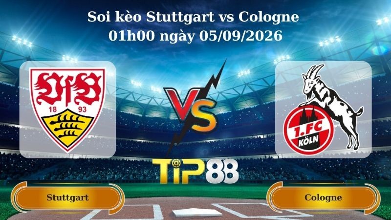 TIP88 Nhận định soi kèo Stuttgart vs Cologne 01h00 ngày 05/09/2026 - Bundesliga